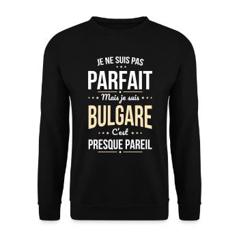 Je ne suis pas parfait mais je suis Bulgare - Sweat-shirt Unisexe - noir - Devant - Alina (178cm) & Michal (187cm)