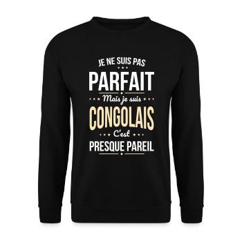 Je ne suis pas parfait mais je suis Congolais - Sweat-shirt Unisexe - noir - Devant - Alina (178cm) & Michal (187cm)