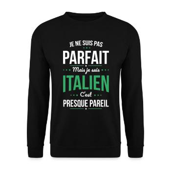 Je ne suis pas parfait mais je suis Italien - Sweat-shirt Unisexe - noir - Devant - Alina (178cm) & Michal (187cm)