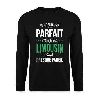 Je ne suis pas parfait mais je suis Limousin - Sweat-shirt Unisexe - noir - Devant - Alina (178cm) & Michal (187cm)