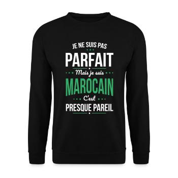 Je ne suis pas parfait mais je suis Marocain - Sweat-shirt Unisexe - noir - Devant - Alina (178cm) & Michal (187cm)