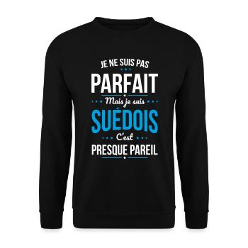 Je ne suis pas parfait mais je suis Suédois - Sweat-shirt Unisexe - noir - Devant - Alina (178cm) & Michal (187cm)