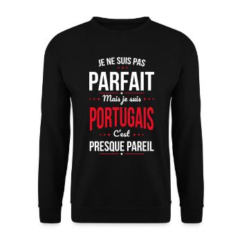 Je ne suis pas parfait mais je suis Portugais - Sweat-shirt Unisexe - noir - Devant - Alina (178cm) & Michal (187cm)