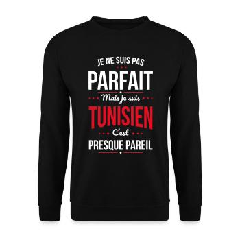 Je ne suis pas parfait mais je suis Tunisien - Sweat-shirt Unisexe - noir - Devant - Alina (178cm) & Michal (187cm)