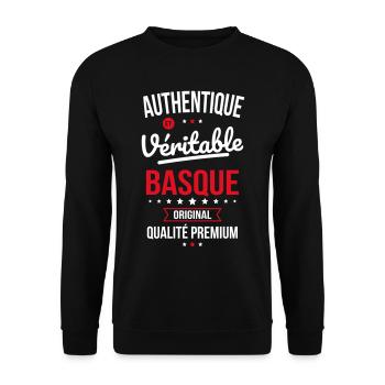 Authentique et véritable Basque - Original - Sweat-shirt Unisexe - noir - Devant - Alina (178cm) & Michal (187cm)
