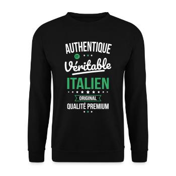 Authentique et véritable Italien - Original - Sweat-shirt Unisexe - noir - Devant - Alina (178cm) & Michal (187cm)