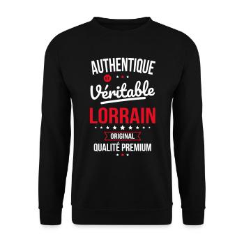 Authentique et véritable Lorrain - Original - Sweat-shirt Unisexe - noir - Devant - Alina (178cm) & Michal (187cm)