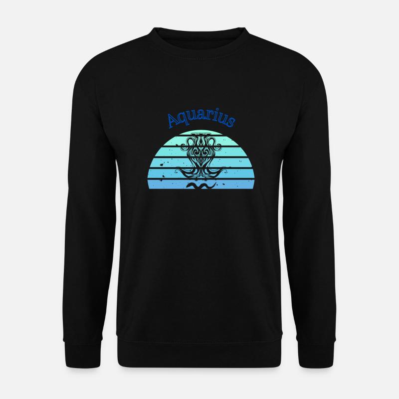 Retro-Logo astrologisches Zeichen "Wassermann" - Unisex Pullover - Schwarz