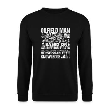 Oilfield Oilfield Man We Do - Unisex Sweatshirt - black - Front - Alina (178cm) & Michal (187cm)