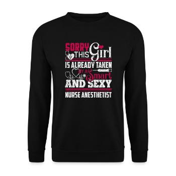 Nurse Anesthetist Taken By Nurse Anesthetist - Unisex Sweatshirt - black - Front - Alina (178cm) & Michal (187cm)
