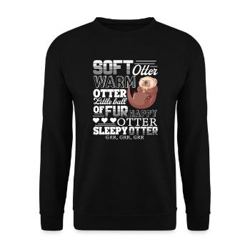 Otter Soft Otter Warm Otter - Unisex Sweatshirt - black - Front - Alina (178cm) & Michal (187cm)