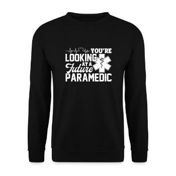 Paramedic Looking At A Future Paramedic - Unisex Sweatshirt - black - Front - Alina (178cm) & Michal (187cm)