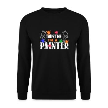 Painter Trust Me I'm A Painter - Unisex Sweatshirt - black - Front - Alina (178cm) & Michal (187cm)