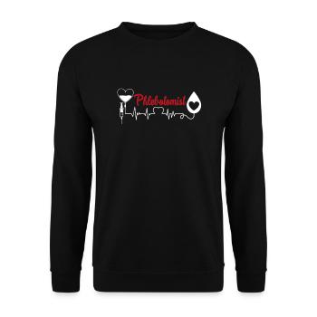Phlebotomist Phlebotomist Heartbeat - Unisex Sweatshirt - black - Front - Alina (178cm) & Michal (187cm)