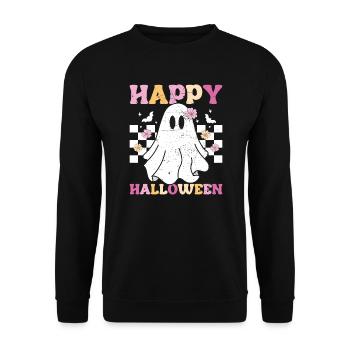 Happy Halloween - Unisex Sweatshirt - black - Front - Alina (178cm) & Michal (187cm)
