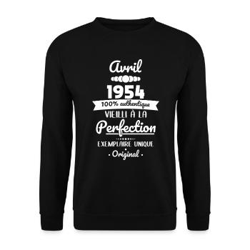 70. Jahrestag - April 1954 Original - Unisex Pullover - Schwarz - Vorne - Alina (178cm) & Michal (187cm)