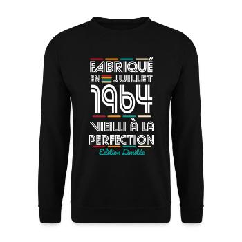 60th Anniversary - Made in July 1964 - Unisex Sweatshirt - black - Front - Alina (178cm) & Michal (187cm)
