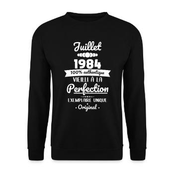 40-jähriges Jubiläum - Juli 1984 Original - Unisex Pullover - Schwarz - Vorne - Alina (178cm) & Michal (187cm)