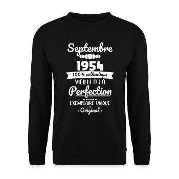 70. Jahrestag - September 1954 Original - Unisex Pullover - Schwarz - Vorne - Alina (178cm) & Michal (187cm)