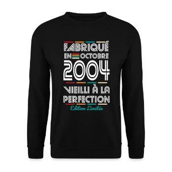 20 Year Anniversary - Made in October 2004 - Unisex Sweatshirt - black - Front - Alina (178cm) & Michal (187cm)