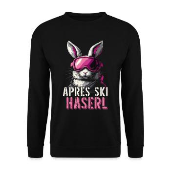 Après-ski Bunny Skier Après Ski Party Femmes - Sweat-shirt Unisexe - noir - Devant - Alina (178cm) & Michal (187cm)