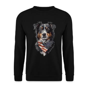 Australischer Schäferhund - Unisex Pullover - Schwarz - Vorne - Alina (178cm) & Michal (187cm)