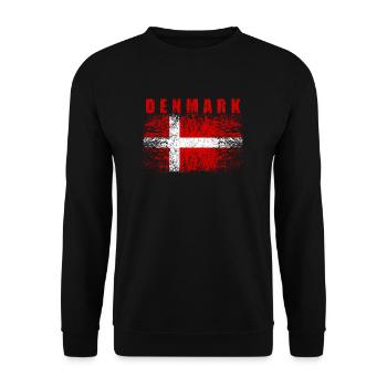 Dänemark Flagge 008 - Unisex Pullover - Schwarz - Vorne - Alina (178cm) & Michal (187cm)