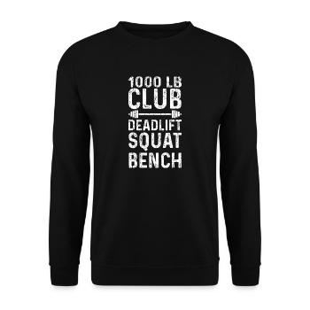 1000lb Club - Unisex Pullover - Schwarz - Vorne - Alina (178cm) & Michal (187cm)