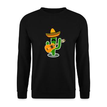 Cactus Sombrero Guitar - Unisex Pullover - Schwarz - Vorne - Alina (178cm) & Michal (187cm)