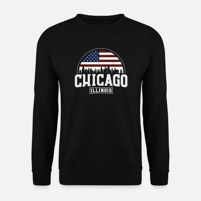 Chicago Skyline - Unisex Pullover - Schwarz