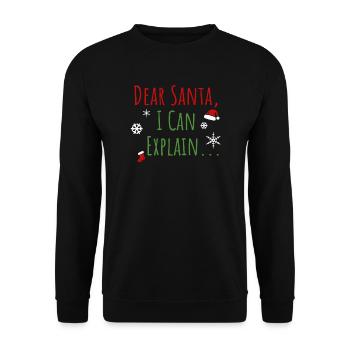 Dear Santa I Can Explain - Unisex Sweatshirt - black - Front - Alina (178cm) & Michal (187cm)