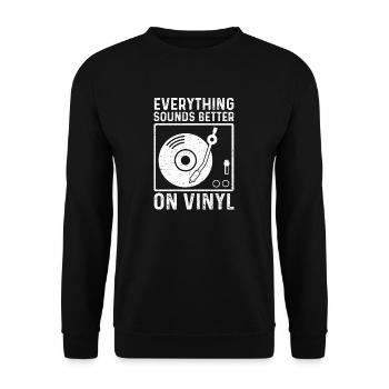 Everything Sounds Better On Vinyl - Musik - Unisex Pullover - Schwarz - Vorne - Alina (178cm) & Michal (187cm)
