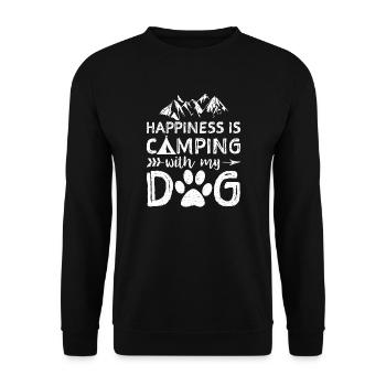 Le bonheur, c'est camper avec mon chien - Camping - Sweat-shirt Unisexe - noir - Devant - Alina (178cm) & Michal (187cm)