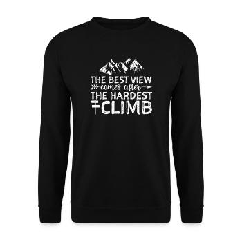 The Best View Comes After The Hardest Climb - Unisex Sweatshirt - black - Front - Alina (178cm) & Michal (187cm)