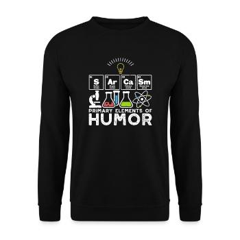 Sarcasm Primary Elements Of Humor - Sarcasm - Unisex Sweatshirt - black - Front - Alina (178cm) & Michal (187cm)