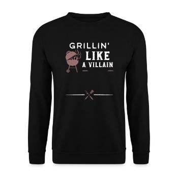Grillin' Like A Villain - BBQ - Unisex Sweatshirt - black - Front - Alina (178cm) & Michal (187cm)