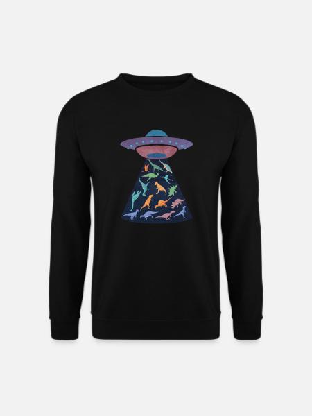 Spaceship kidnaps dinosaurs - Unisex Sweatshirt - black