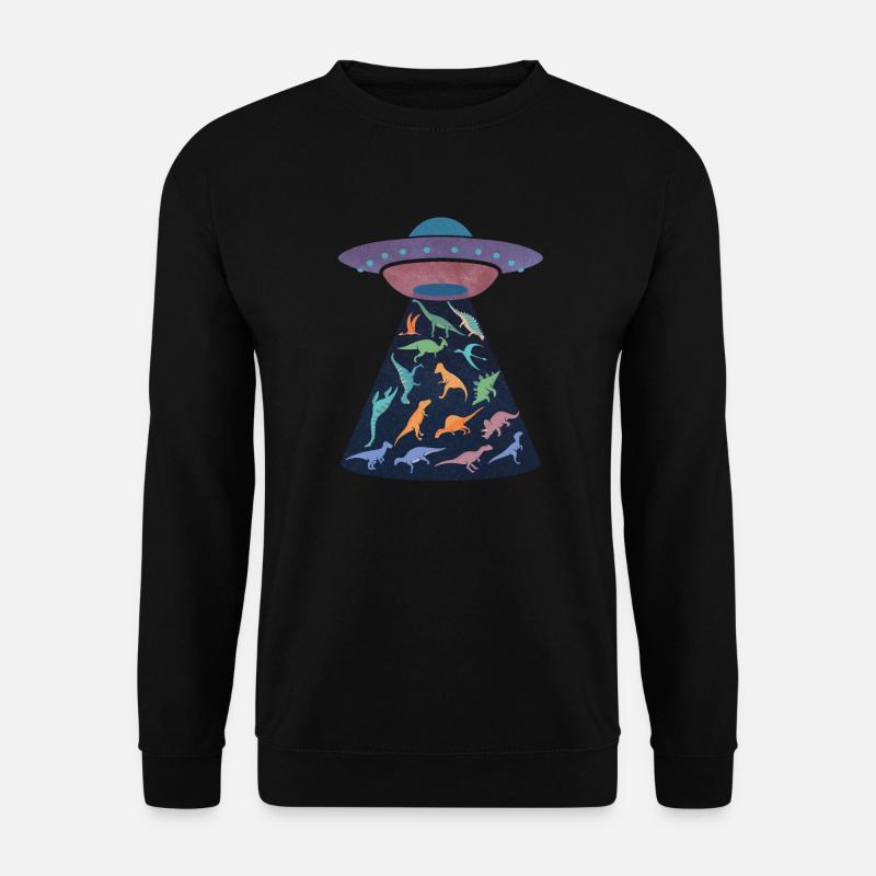 Spaceship kidnaps dinosaurs - Unisex Sweatshirt - black