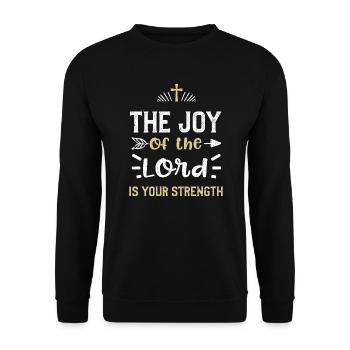 The joy of the Lord is your stre... - Unisex Pullover - Schwarz - Vorne - Alina (178cm) & Michal (187cm)