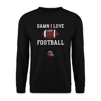Damn I Love Football - Football - Unisex Sweatshirt - black - Front - Alina (178cm) & Michal (187cm)