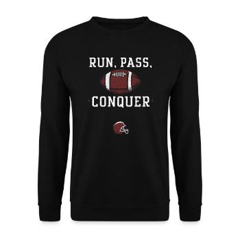 Courir, passer, conquérir - Football - Sweat-shirt Unisexe - noir - Devant - Alina (178cm) & Michal (187cm)
