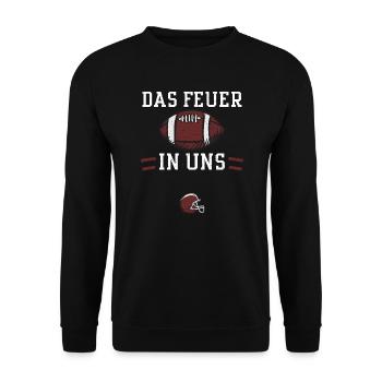 Das Feuer in uns - Football - Unisex Pullover - Schwarz - Vorne - Alina (178cm) & Michal (187cm)
