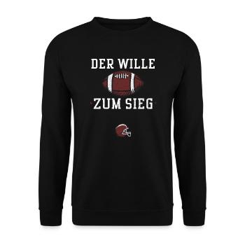 Der Wille zum Sieg - Football - Unisex Pullover - Schwarz - Vorne - Alina (178cm) & Michal (187cm)