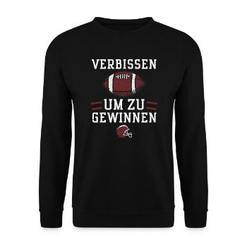 Verbissen um zu gewinnen - Unisex Pullover - Schwarz - Vorne - Alina (178cm) & Michal (187cm)