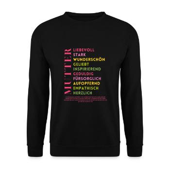 Tolle Mutter von Geschwistern - Muttertag - Unisex Pullover - Schwarz - Vorne - Alina (178cm) & Michal (187cm)