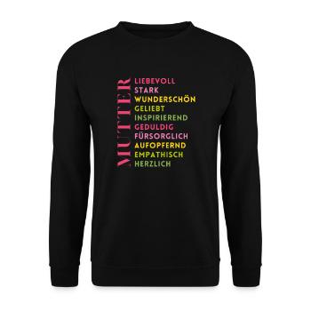 Tolle Mutter von Geschwistern - Muttertag - Unisex Pullover - Schwarz - Vorne - Alina (178cm) & Michal (187cm)