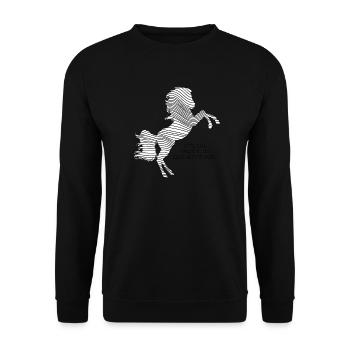 Black and White Horse - Unisex Sweatshirt - black - Front - Alina (178cm) & Michal (187cm)