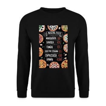 Lächerlich teure Pizza Hawaii auf der italienischen Speisekarte - Unisex Pullover - Schwarz - Vorne - Alina (178cm) & Michal (187cm)