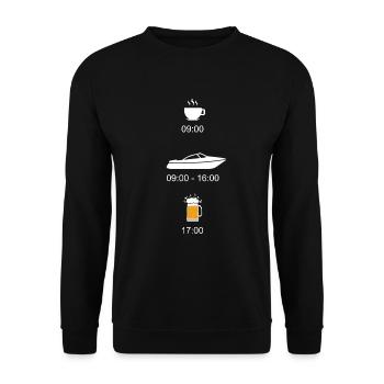 Daily schedule boat - Unisex Sweatshirt - black - Front - Alina (178cm) & Michal (187cm)