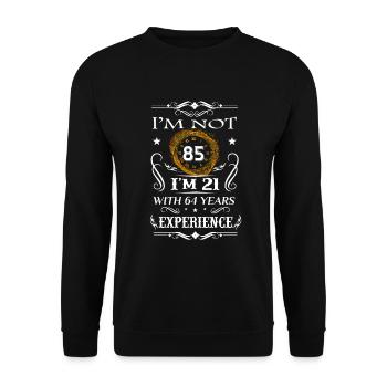 birthday 85 - Unisex Sweatshirt - black - Front - Alina (178cm) & Michal (187cm)